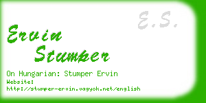 ervin stumper business card
